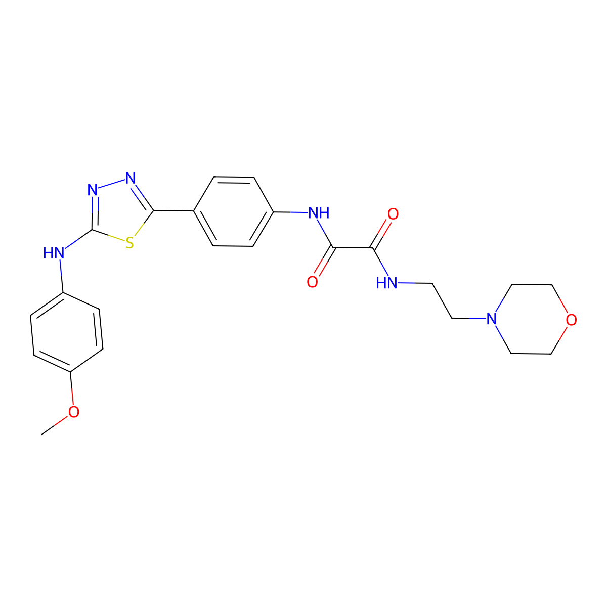 N1-(4-(5-((4-methoxyphenyl)amino)-1,3,4-thiadiazol-2-yl)phenyl)-N2-(2-morpholinoethyl)oxalamide molecular structure, CAS 1021059-75-5