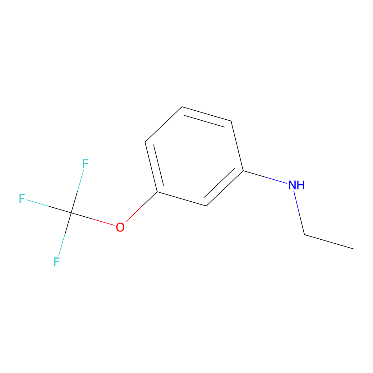 N-ethyl-3-(trifluoromethoxy)aniline molecular structure, CAS 1021059-82-4
