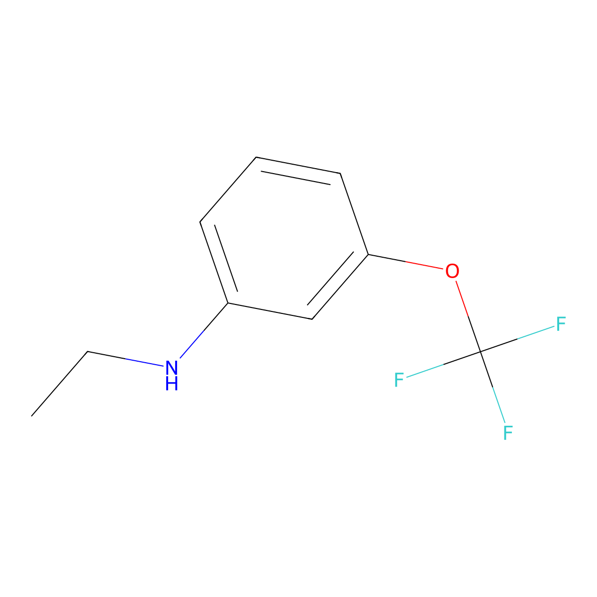 N-ethyl-3-(trifluoromethoxy)aniline molecular structure, CAS 1021059-82-4