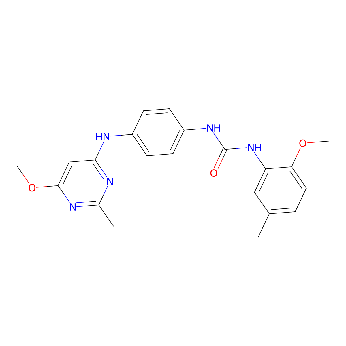 1-(4-((6-Methoxy-2-methylpyrimidin-4-yl)amino)phenyl)-3-(2-methoxy-5-methylphenyl)urea molecular structure, CAS 1021059-83-5