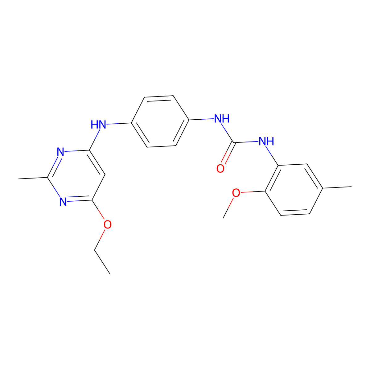 1-(4-((6-Ethoxy-2-methylpyrimidin-4-yl)amino)phenyl)-3-(2-methoxy-5-methylphenyl)urea molecular structure, CAS 1021059-90-4