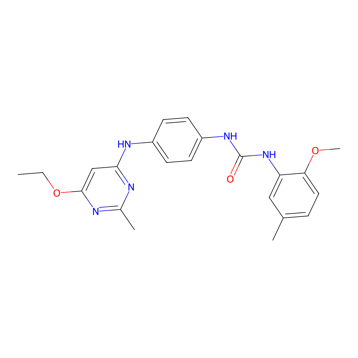 1-(4-((6-Ethoxy-2-methylpyrimidin-4-yl)amino)phenyl)-3-(2-methoxy-5-methylphenyl)urea molecular structure, CAS 1021059-90-4