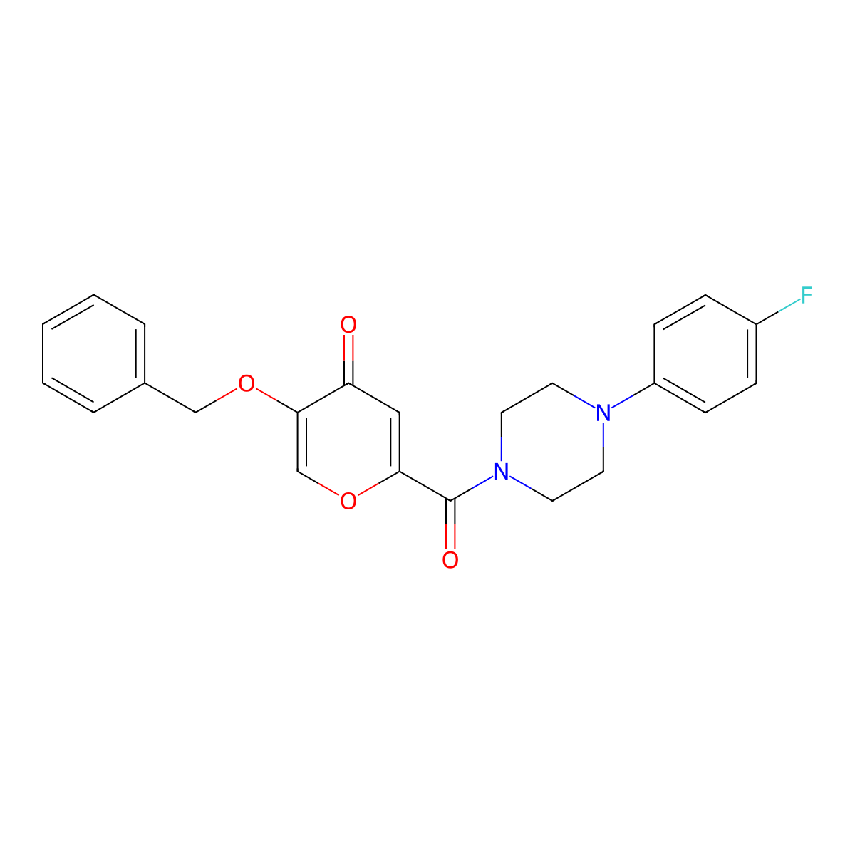 5-(benzyloxy)-2-(4-(4-fluorophenyl)piperazine-1-carbonyl)-4H-pyran-4-one molecular structure, CAS 1021060-04-7