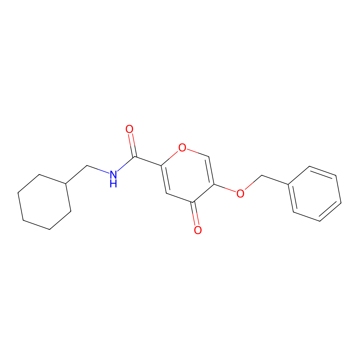 5-(benzyloxy)-N-(cyclohexylmethyl)-4-oxo-4H-pyran-2-carboxamide molecular structure, CAS 1021060-25-2