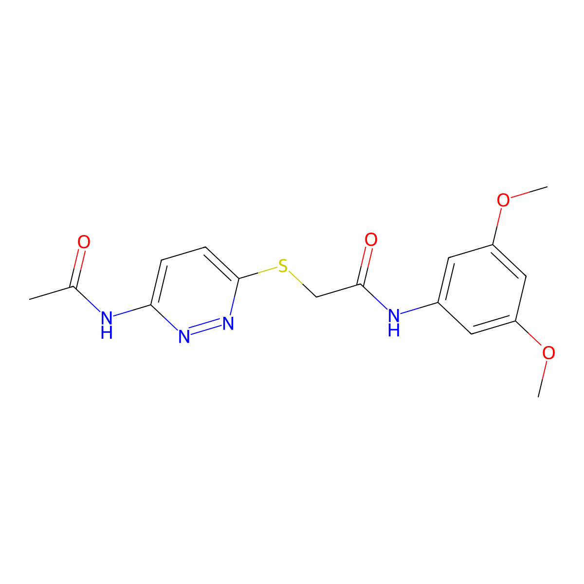 2-((6-acetamidopyridazin-3-yl)thio)-N-(3,5-dimethoxyphenyl)acetamide molecular structure, CAS 1021060-58-1