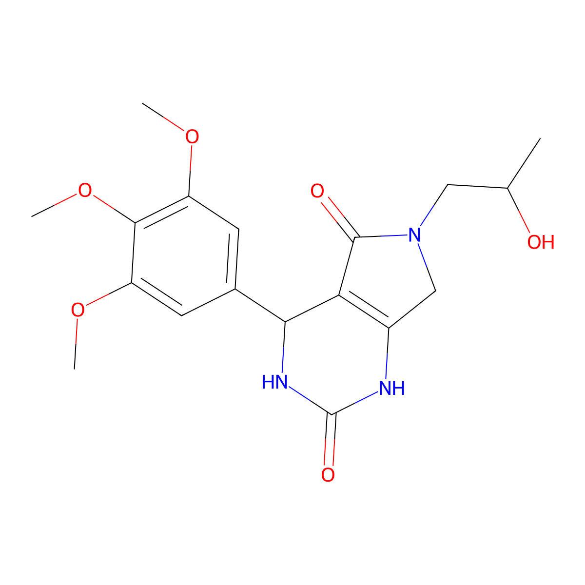 6-(2-hydroxypropyl)-4-(3,4,5-trimethoxyphenyl)-3,4,6,7-tetrahydro-1H-pyrrolo[3,4-d]pyrimidine-2,5-dione molecular structure, CAS 1021060-61-6