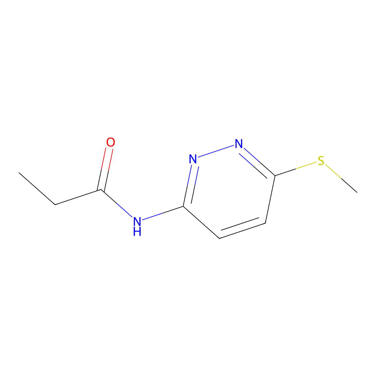 N-(6-(methylthio)pyridazin-3-yl)propionamide molecular structure, CAS 1021061-22-2
