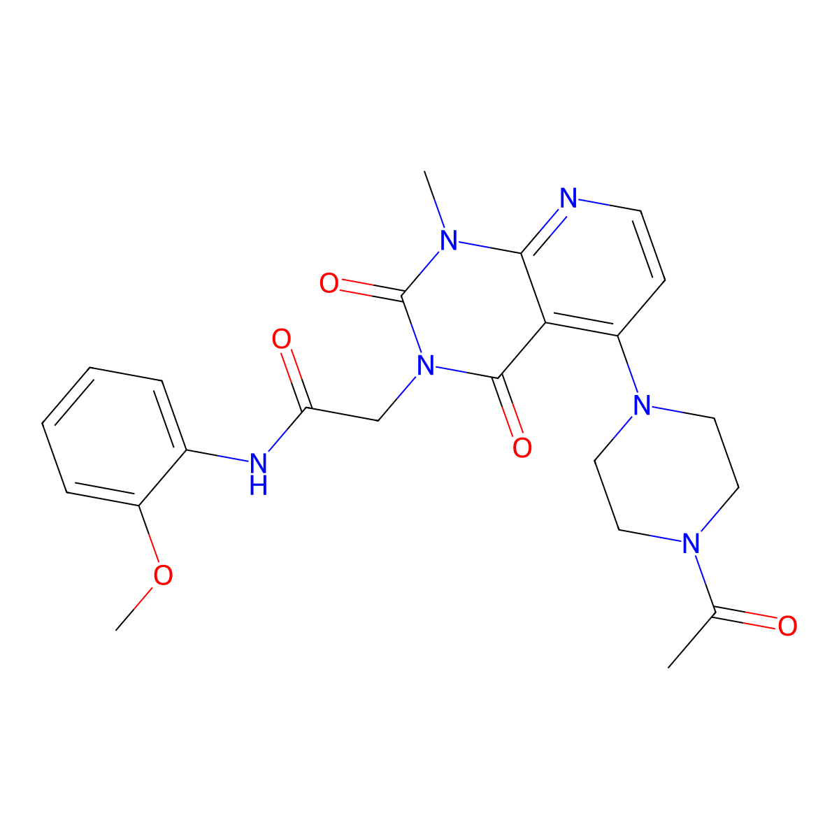 2-(5-(4-acetylpiperazin-1-yl)-1-methyl-2,4-dioxo-1,2-dihydropyrido[2,3-d]pyrimidin-3(4H)-yl)-N-(2-methoxyphenyl)acetamide molecular structure, CAS 1021061-93-7