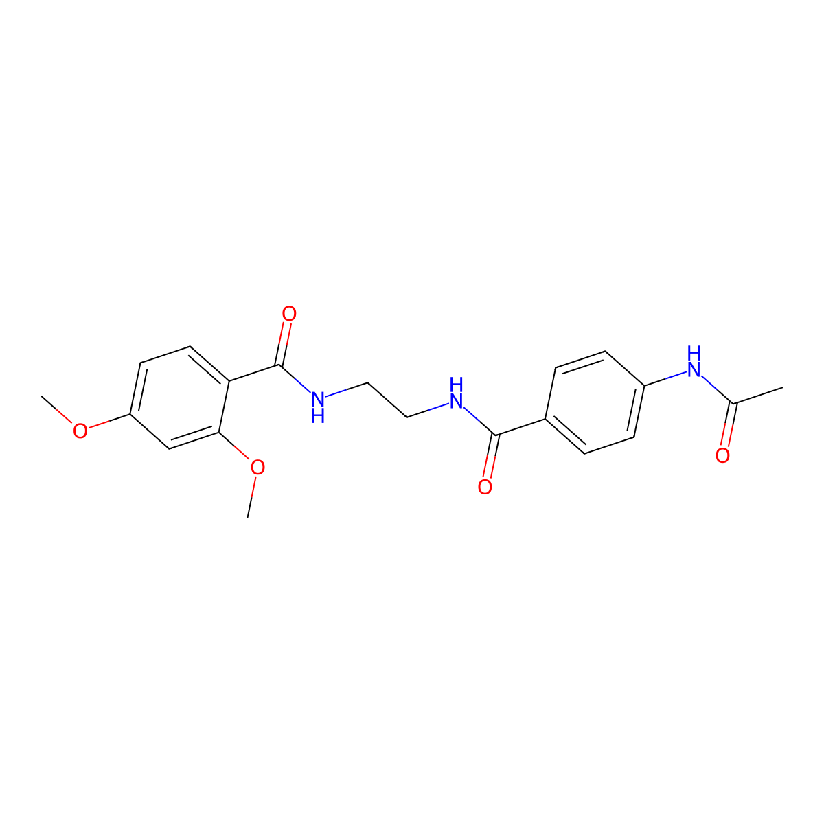 N-(2-(4-acetamidobenzamido)ethyl)-2,4-dimethoxybenzamide molecular structure, CAS 1021062-24-7