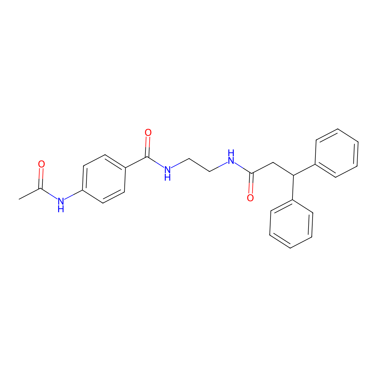 4-acetamido-N-(2-(3,3-diphenylpropanamido)ethyl)benzamide molecular structure, CAS 1021062-27-0