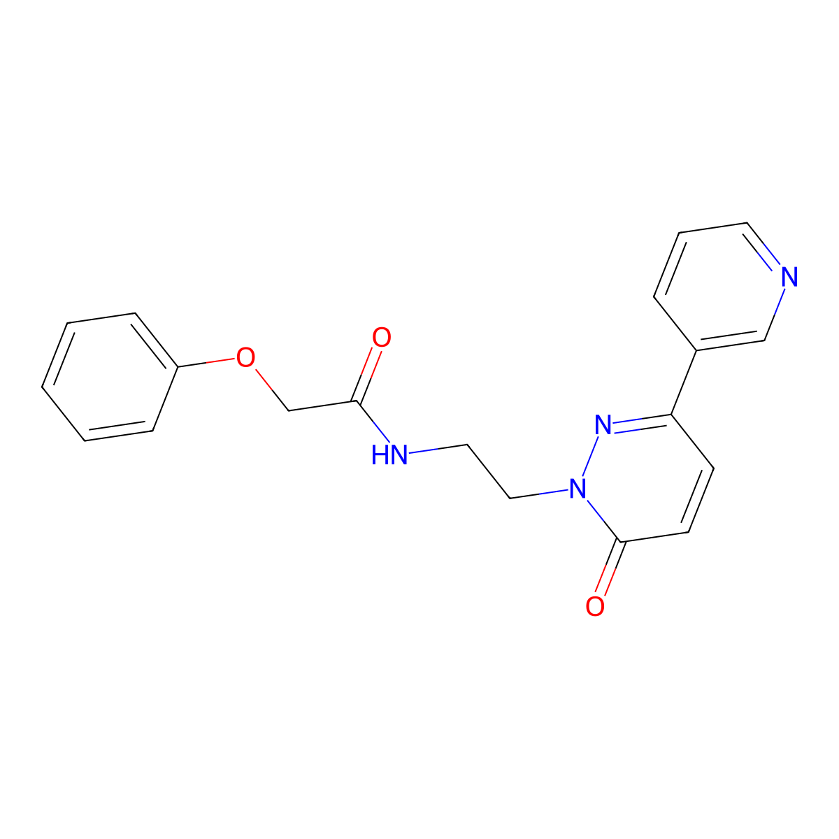 N-(2-(6-oxo-3-(pyridin-3-yl)pyridazin-1(6H)-yl)ethyl)-2-phenoxyacetamide molecular structure, CAS 1021062-55-4