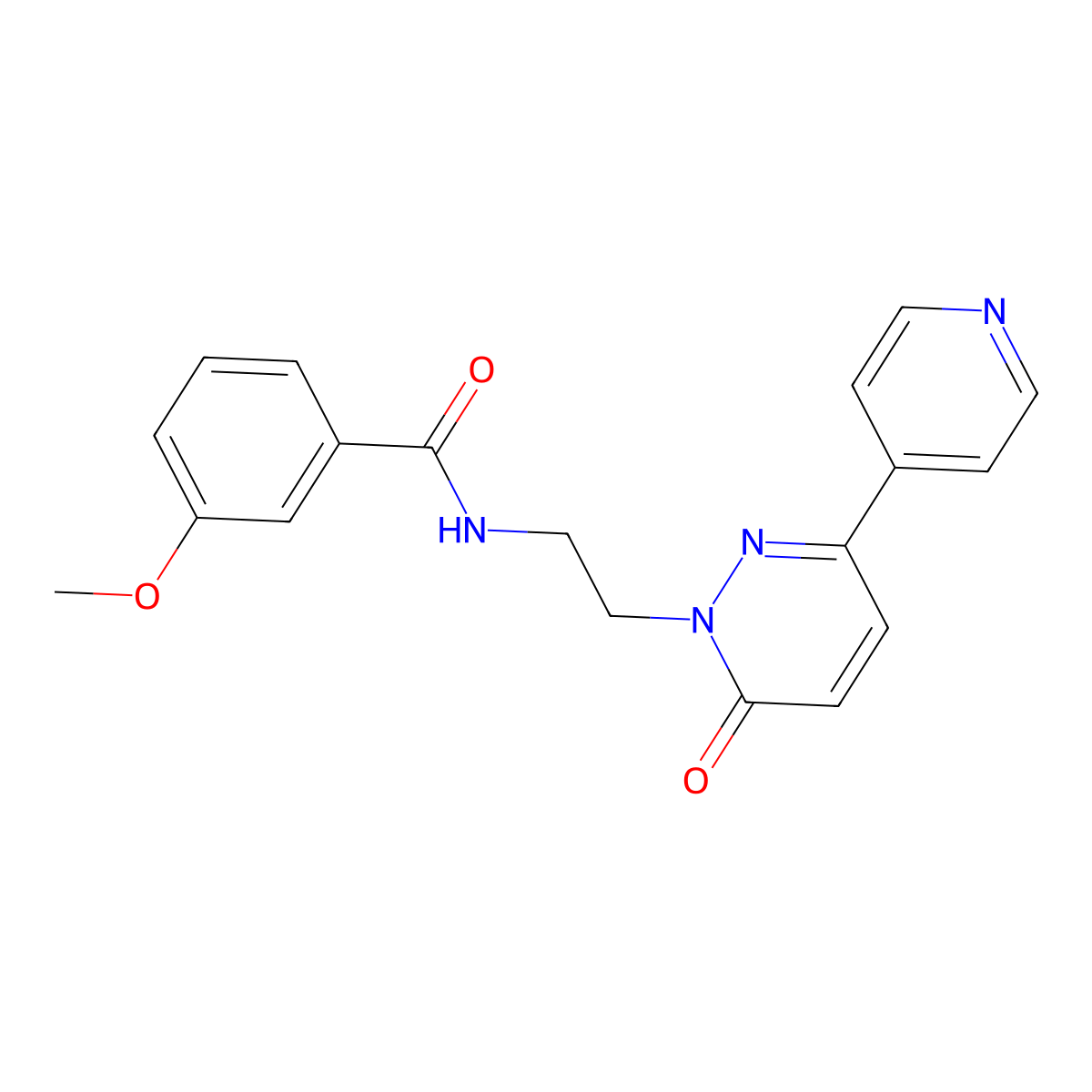 3-methoxy-N-(2-(6-oxo-3-(pyridin-4-yl)pyridazin-1(6H)-yl)ethyl)benzamide molecular structure, CAS 1021062-74-7