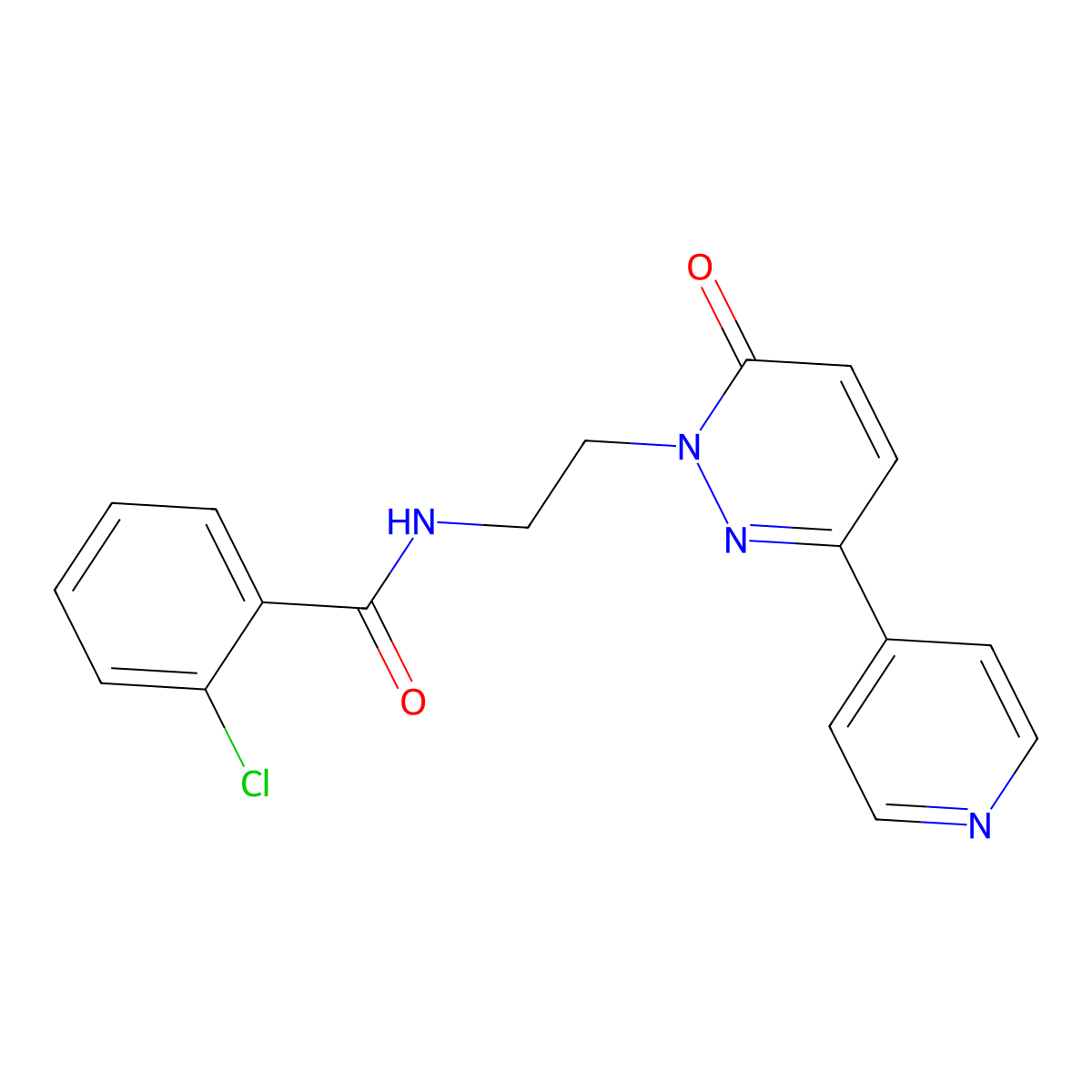2-chloro-N-(2-(6-oxo-3-(pyridin-4-yl)pyridazin-1(6H)-yl)ethyl)benzamide molecular structure, CAS 1021062-77-0