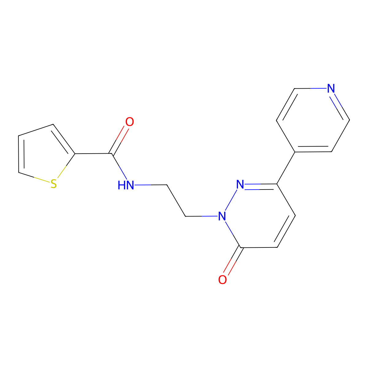N-(2-(6-oxo-3-(pyridin-4-yl)pyridazin-1(6H)-yl)ethyl)thiophene-2-carboxamide molecular structure, CAS 1021062-79-2