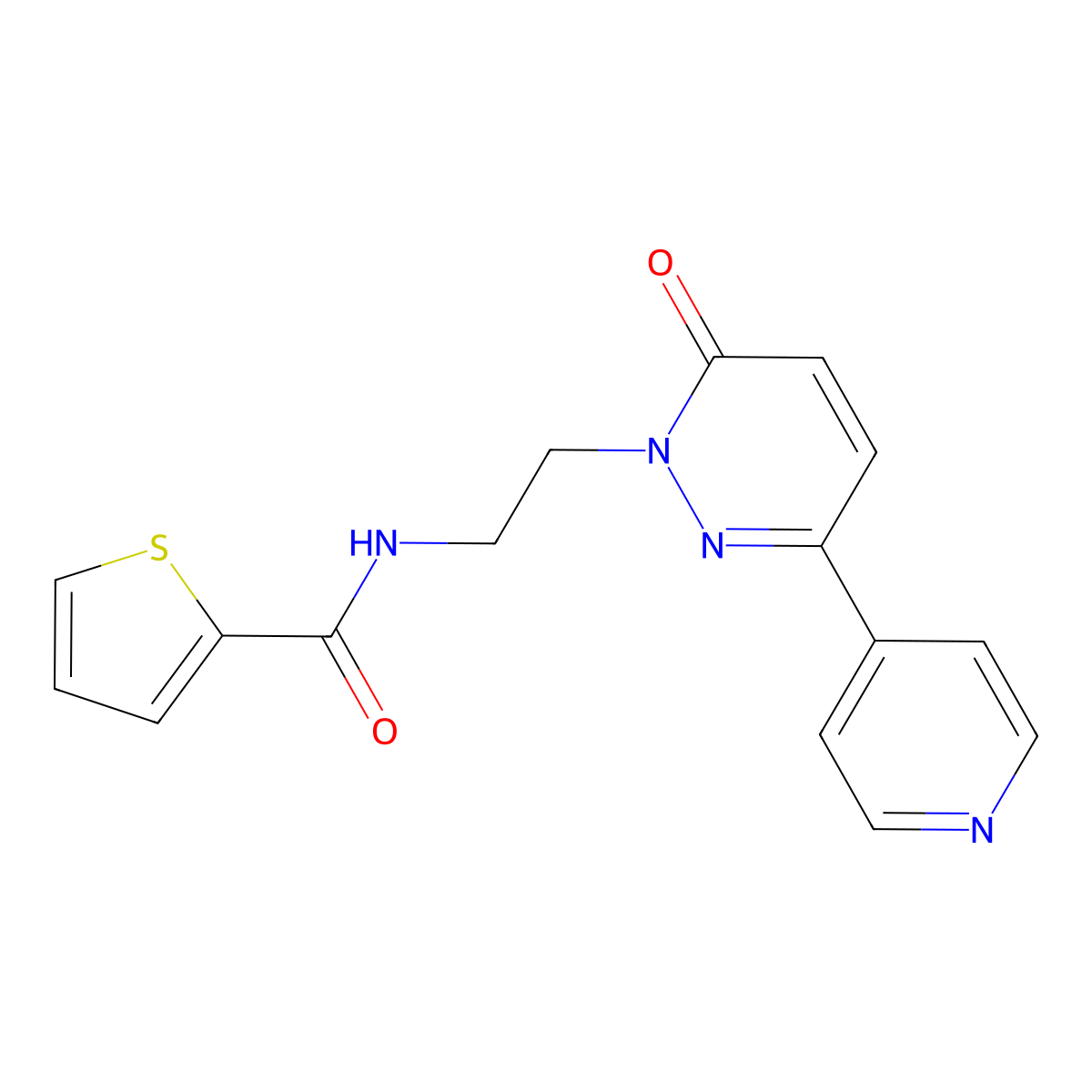N-(2-(6-oxo-3-(pyridin-4-yl)pyridazin-1(6H)-yl)ethyl)thiophene-2-carboxamide molecular structure, CAS 1021062-79-2