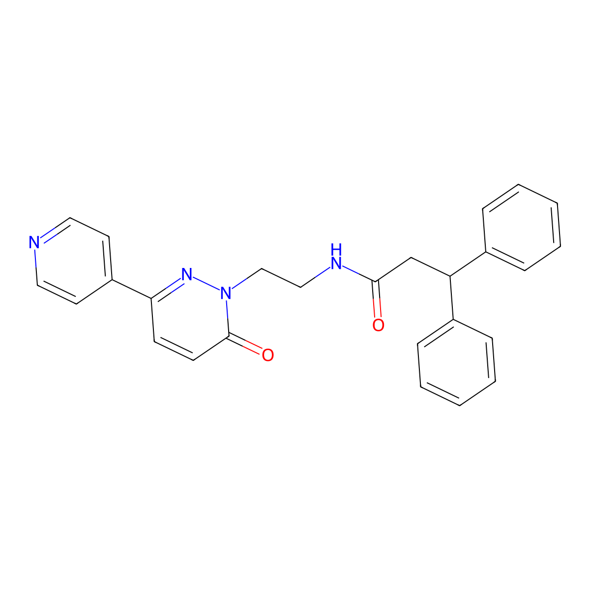 N-(2-(6-oxo-3-(pyridin-4-yl)pyridazin-1(6H)-yl)ethyl)-3,3-diphenylpropanamide molecular structure, CAS 1021062-82-7