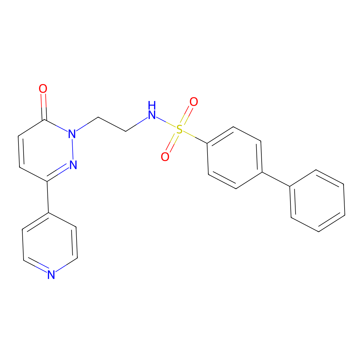 N-(2-(6-oxo-3-(pyridin-4-yl)pyridazin-1(6H)-yl)ethyl)-[1,1'-biphenyl]-4-sulfonamide molecular structure, CAS 1021062-85-0