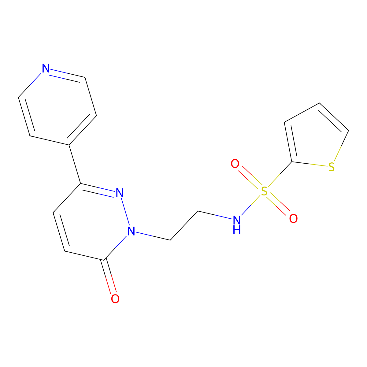N-(2-(6-oxo-3-(pyridin-4-yl)pyridazin-1(6H)-yl)ethyl)thiophene-2-sulfonamide molecular structure, CAS 1021062-86-1