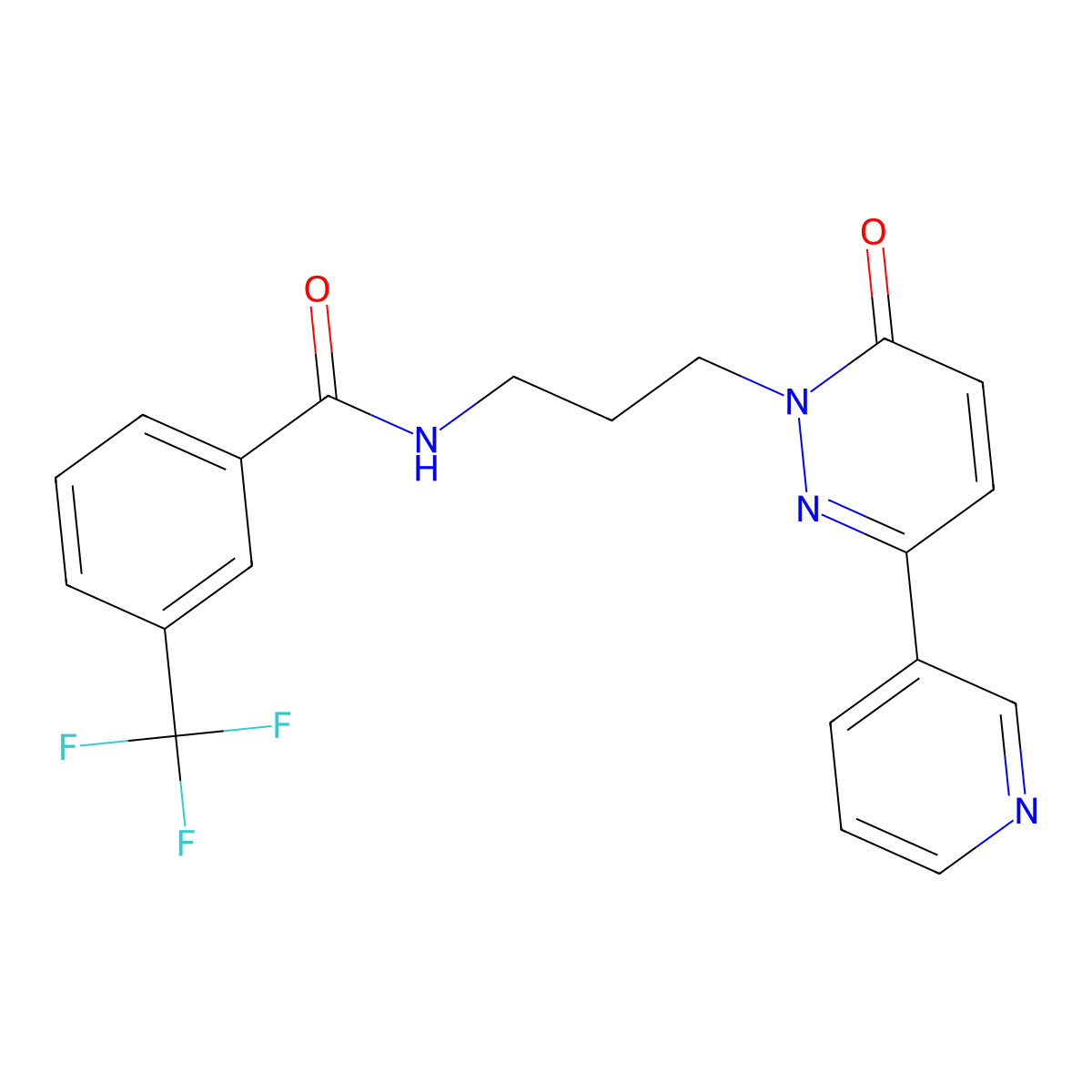 N-(3-(6-oxo-3-(pyridin-3-yl)pyridazin-1(6H)-yl)propyl)-3-(trifluoromethyl)benzamide molecular structure, CAS 1021062-89-4