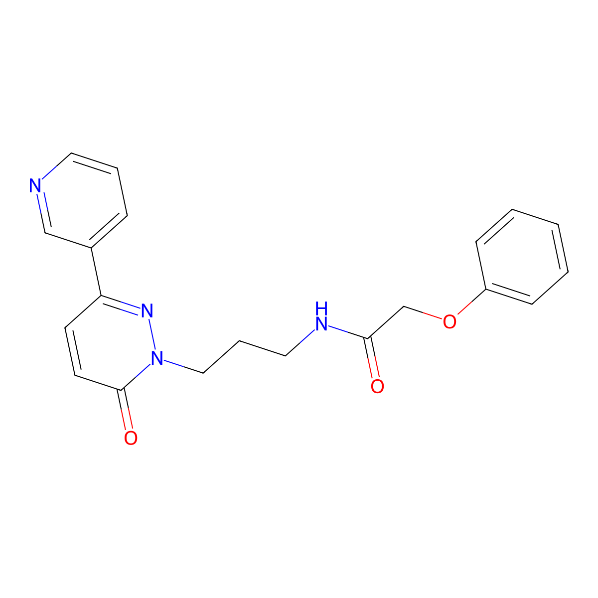 N-(3-(6-oxo-3-(pyridin-3-yl)pyridazin-1(6H)-yl)propyl)-2-phenoxyacetamide molecular structure, CAS 1021062-90-7