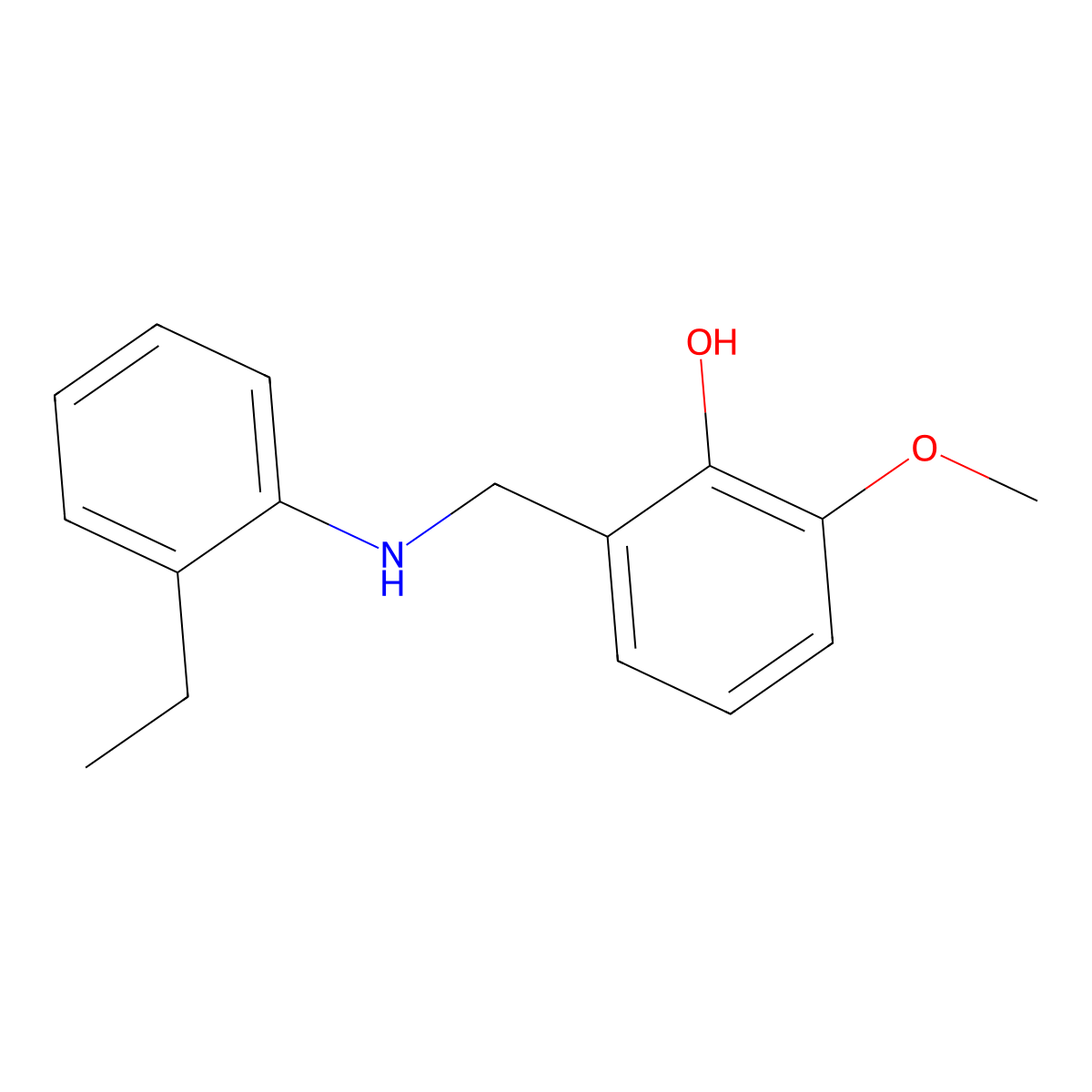 2-{[(2-Ethylphenyl)amino]methyl}-6-methoxyphenol molecular structure, CAS 1021063-47-7