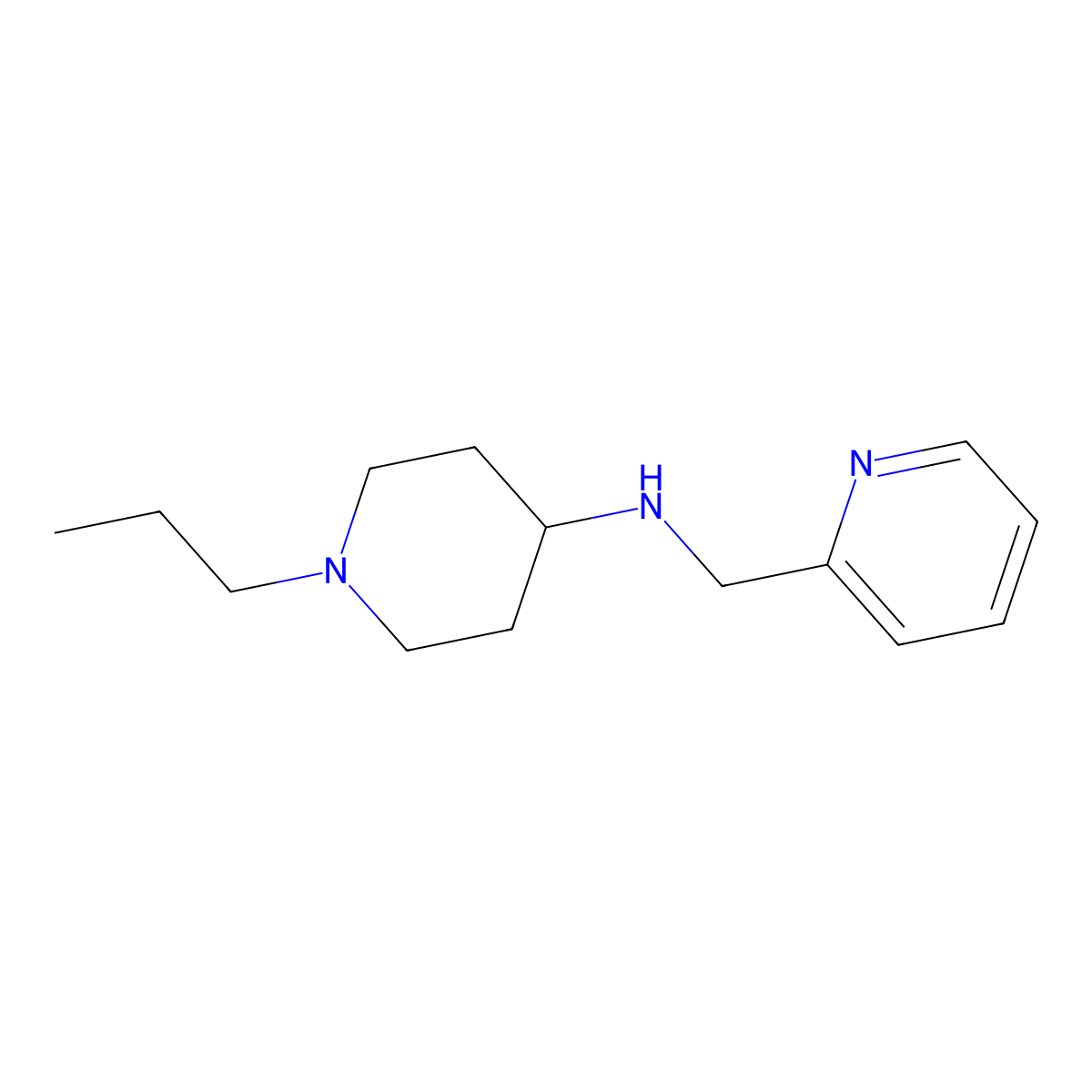 1-propyl-N-(pyridin-2-ylmethyl)piperidin-4-amine molecular structure, CAS 1021063-96-6