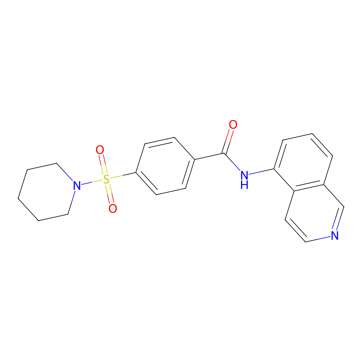 N-(isoquinolin-5-yl)-4-(piperidin-1-ylsulfonyl)benzamide molecular structure, CAS 1021065-18-8