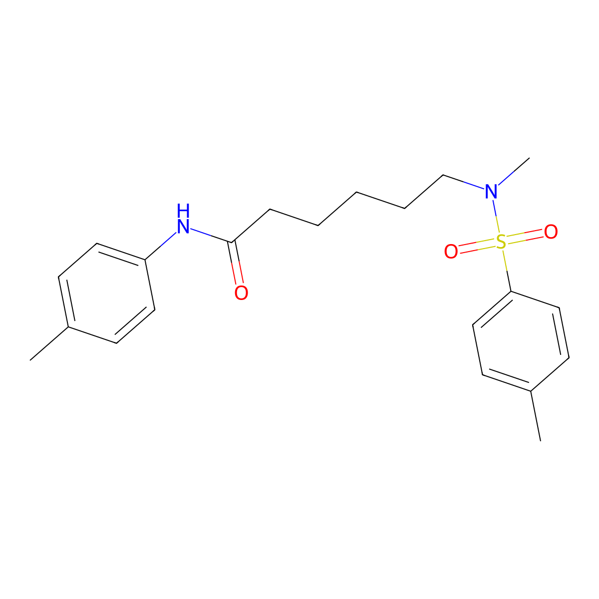 6-(N,4-dimethylphenylsulfonamido)-N-(p-tolyl)hexanamide molecular structure, CAS 1021065-27-9