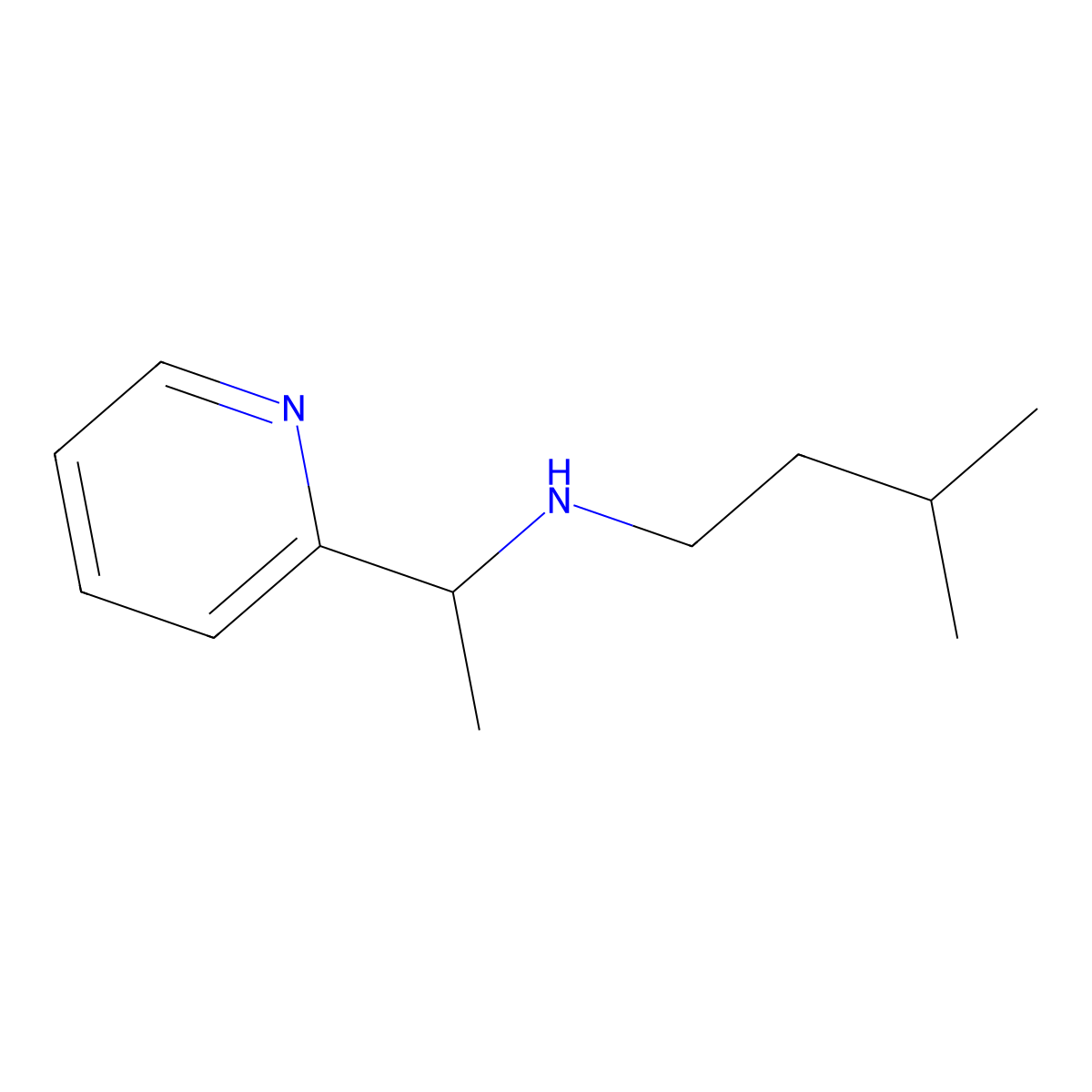 (3-Methylbutyl)[1-(pyridin-2-YL)ethyl]amine molecular structure, CAS 1021065-62-2