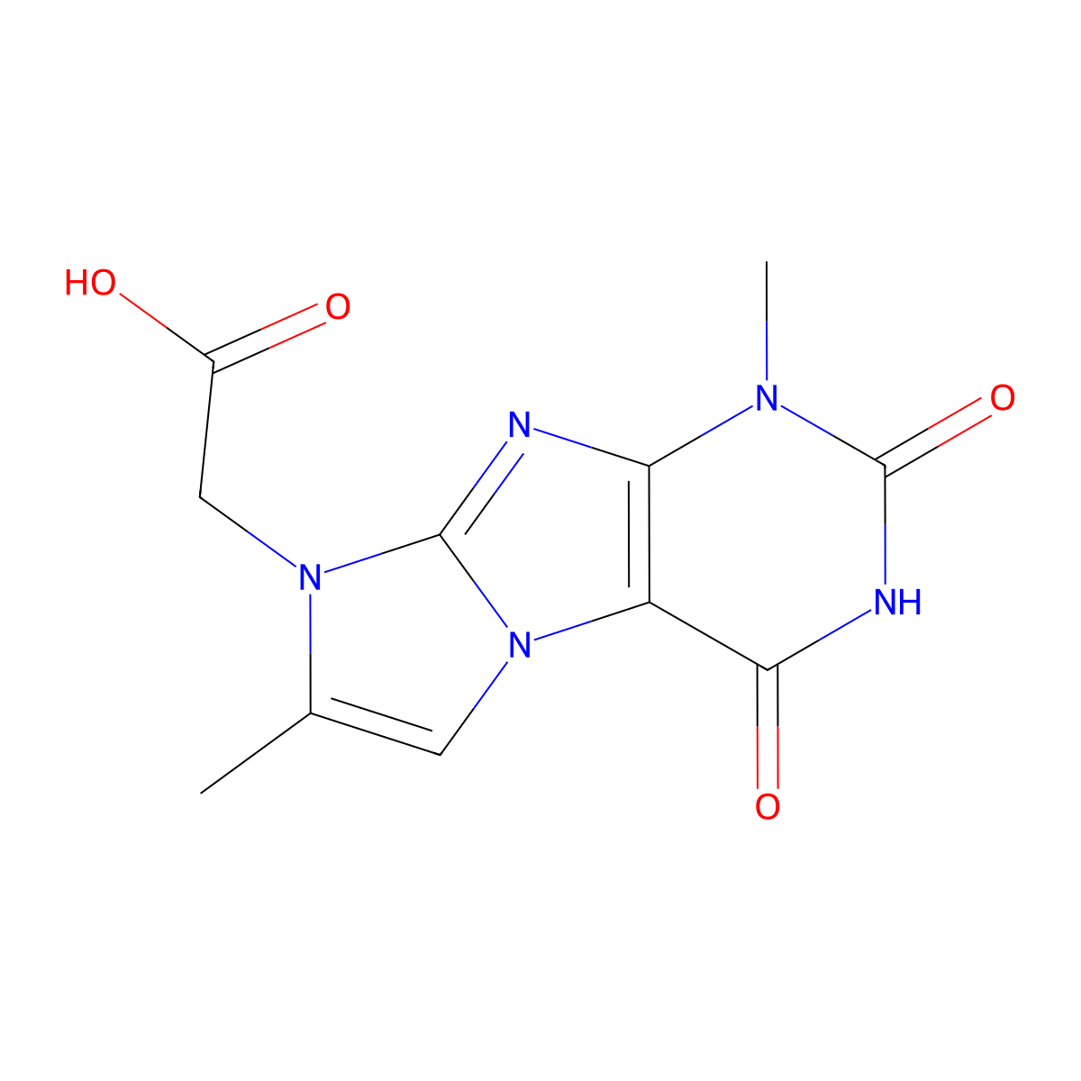 2-(1,7-dimethyl-2,4-dioxo-3,4-dihydro-1H-imidazo[2,1-f]purin-8(2H)-yl)acetic acid molecular structure, CAS 1021065-71-3