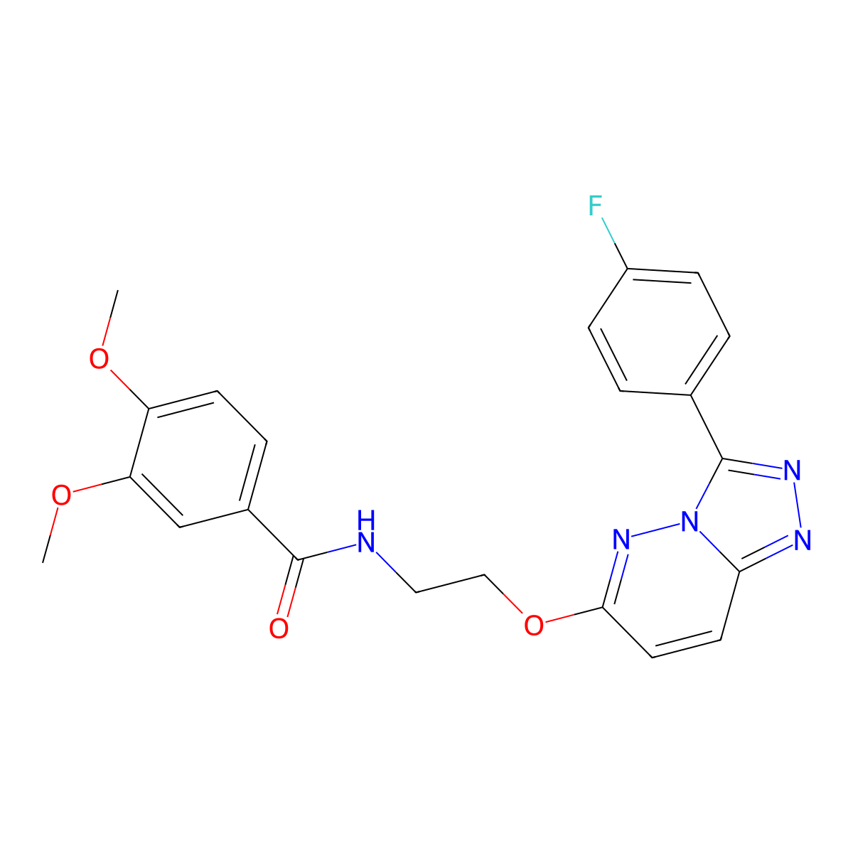 N-(2-((3-(4-fluorophenyl)-[1,2,4]triazolo[4,3-b]pyridazin-6-yl)oxy)ethyl)-3,4-dimethoxybenzamide molecular structure, CAS 1021066-01-2