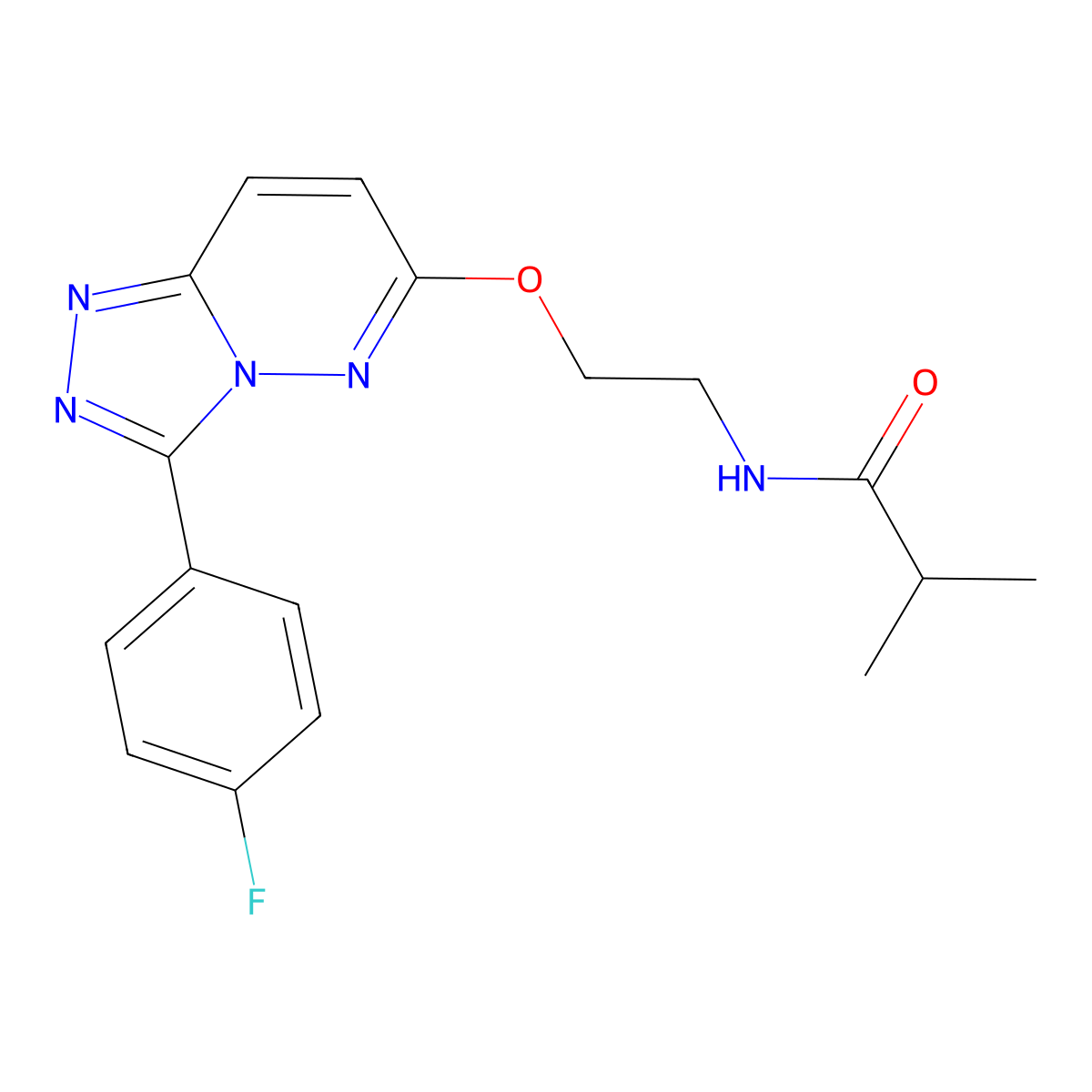 N-(2-((3-(4-fluorophenyl)-[1,2,4]triazolo[4,3-b]pyridazin-6-yl)oxy)ethyl)isobutyramide molecular structure, CAS 1021066-03-4