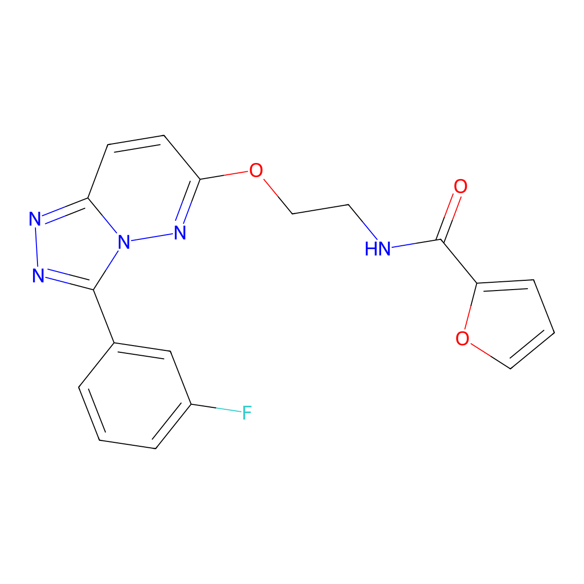 N-(2-((3-(3-fluorophenyl)-[1,2,4]triazolo[4,3-b]pyridazin-6-yl)oxy)ethyl)furan-2-carboxamide molecular structure, CAS 1021066-18-1