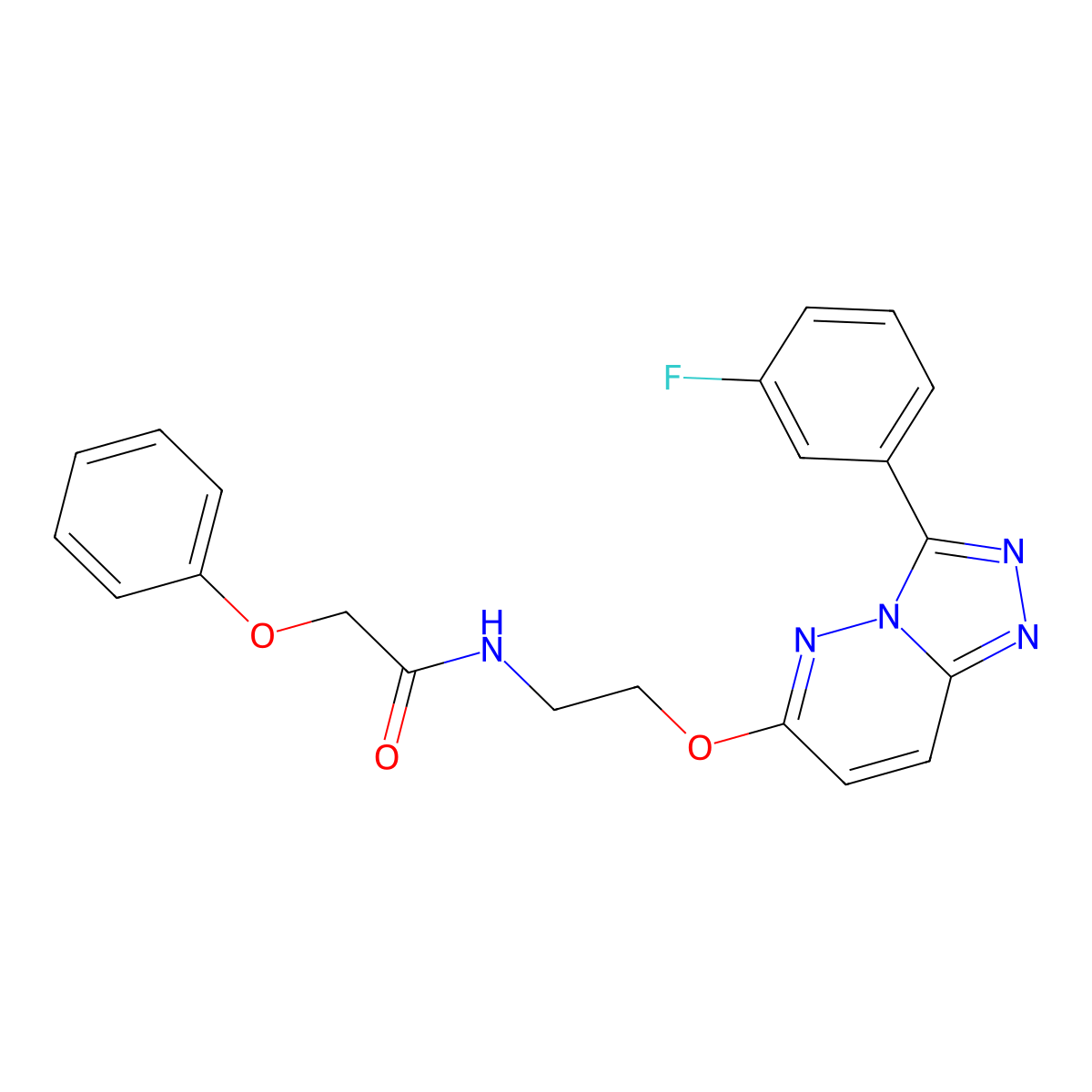 N-(2-((3-(3-fluorophenyl)-[1,2,4]triazolo[4,3-b]pyridazin-6-yl)oxy)ethyl)-2-phenoxyacetamide molecular structure, CAS 1021066-20-5