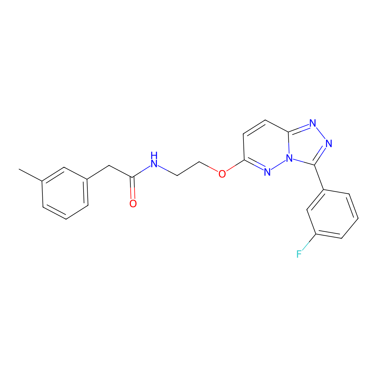 N-(2-((3-(3-fluorophenyl)-[1,2,4]triazolo[4,3-b]pyridazin-6-yl)oxy)ethyl)-2-(m-tolyl)acetamide molecular structure, CAS 1021066-22-7