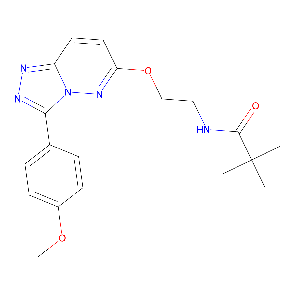 N-(2-((3-(4-methoxyphenyl)-[1,2,4]triazolo[4,3-b]pyridazin-6-yl)oxy)ethyl)pivalamide molecular structure, CAS 1021066-24-9