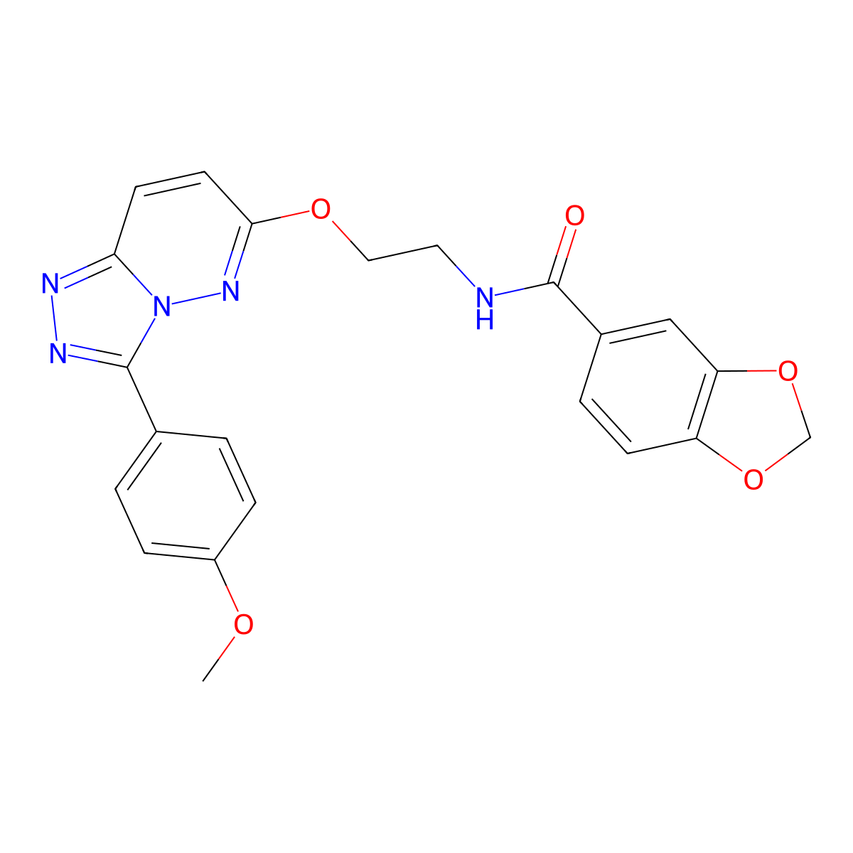 N-(2-((3-(4-methoxyphenyl)-[1,2,4]triazolo[4,3-b]pyridazin-6-yl)oxy)ethyl)benzo[d][1,3]dioxole-5-carboxamide molecular structure, CAS 1021066-27-2