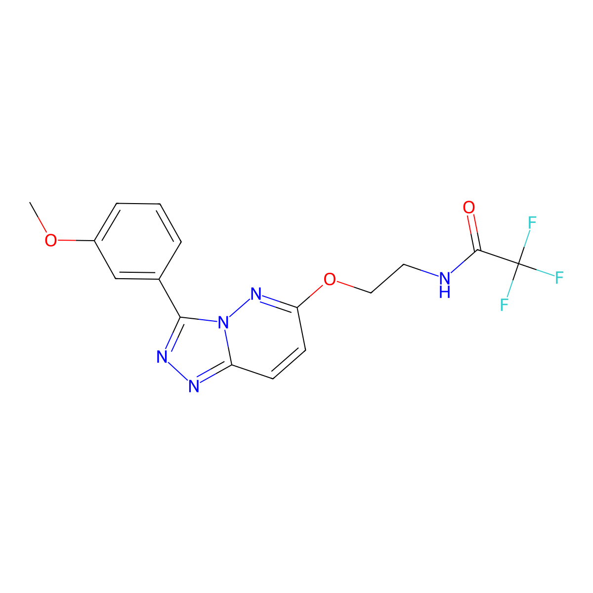 2,2,2-trifluoro-N-(2-((3-(3-methoxyphenyl)-[1,2,4]triazolo[4,3-b]pyridazin-6-yl)oxy)ethyl)acetamide molecular structure, CAS 1021066-39-6