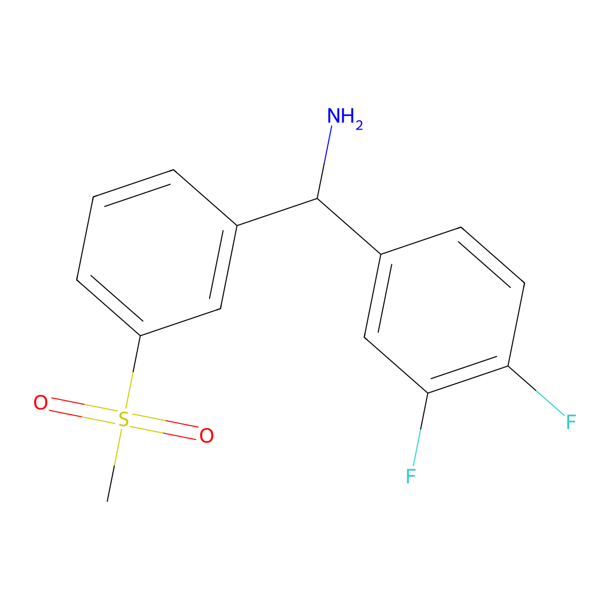 (3,4-Difluorophenyl)(3-methanesulfonylphenyl)methanamine molecular structure, CAS 1021066-87-4
