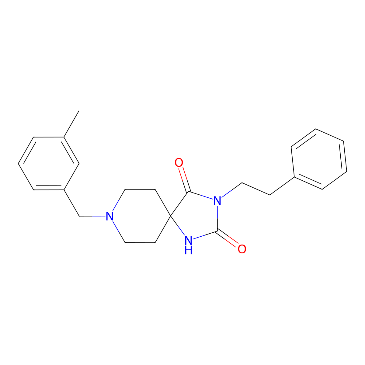 8-(3-Methylbenzyl)-3-phenethyl-1,3,8-triazaspiro[4.5]decane-2,4-dione molecular structure, CAS 1021066-93-2