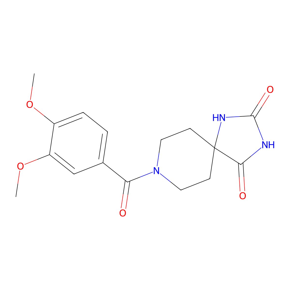 8-(3,4-Dimethoxybenzoyl)-1,3,8-triazaspiro[4.5]decane-2,4-dione molecular structure, CAS 1021066-95-4