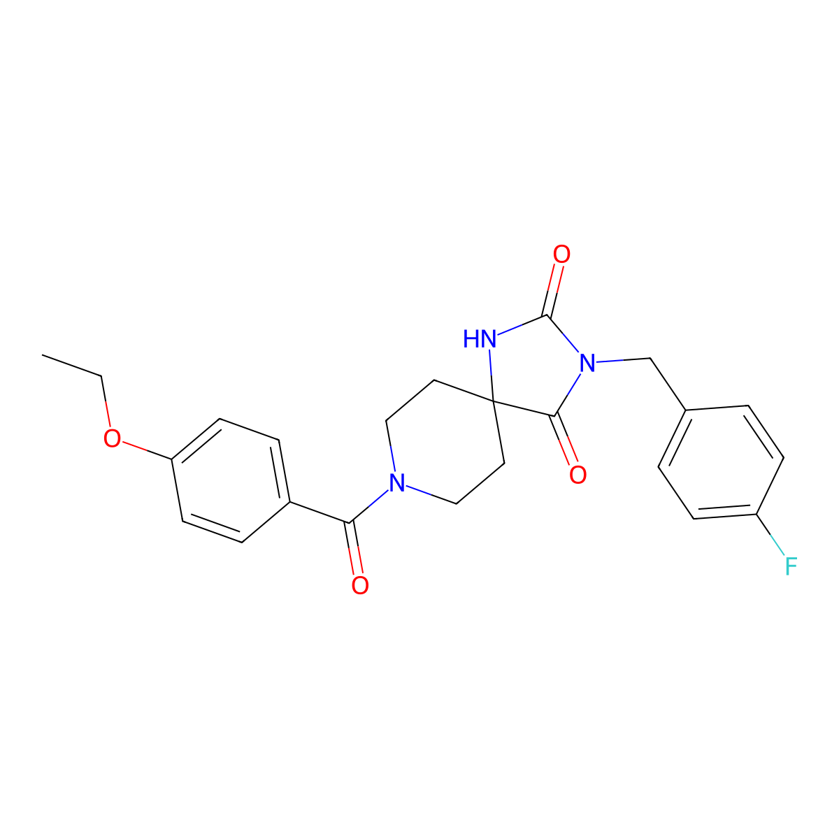 8-(4-Ethoxybenzoyl)-3-(4-fluorobenzyl)-1,3,8-triazaspiro[4.5]decane-2,4-dione molecular structure, CAS 1021067-00-4
