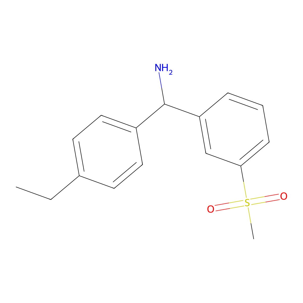 (4-Ethylphenyl)(3-methanesulfonylphenyl)methanamine molecular structure, CAS 1021067-15-1