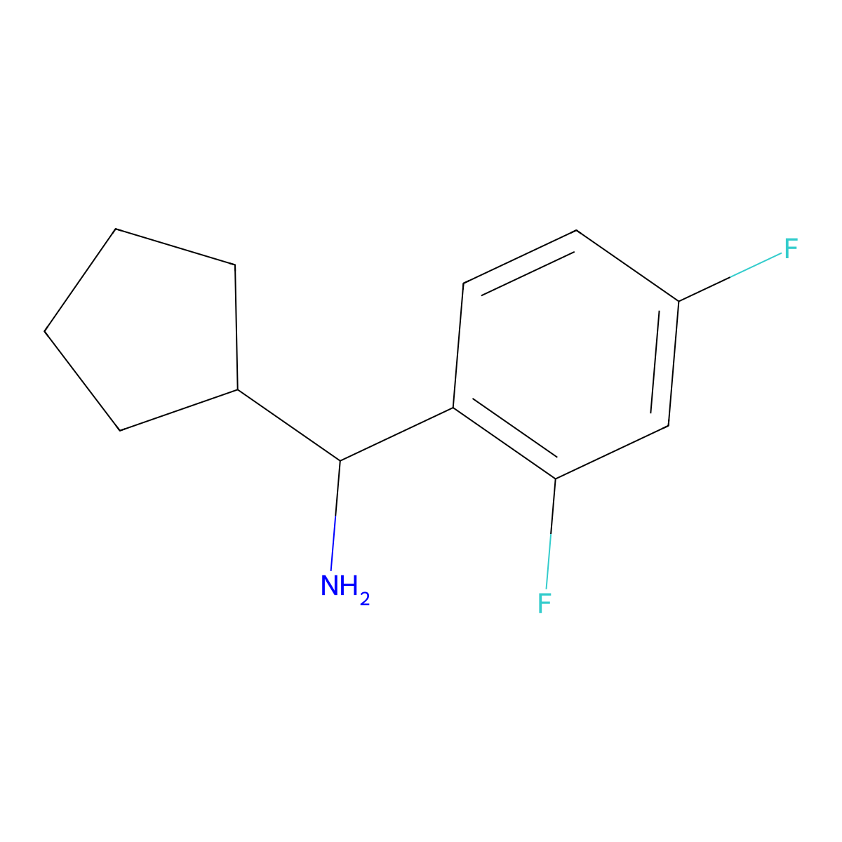 Cyclopentyl(2,4-difluorophenyl)methanamine molecular structure, CAS 1021067-83-3