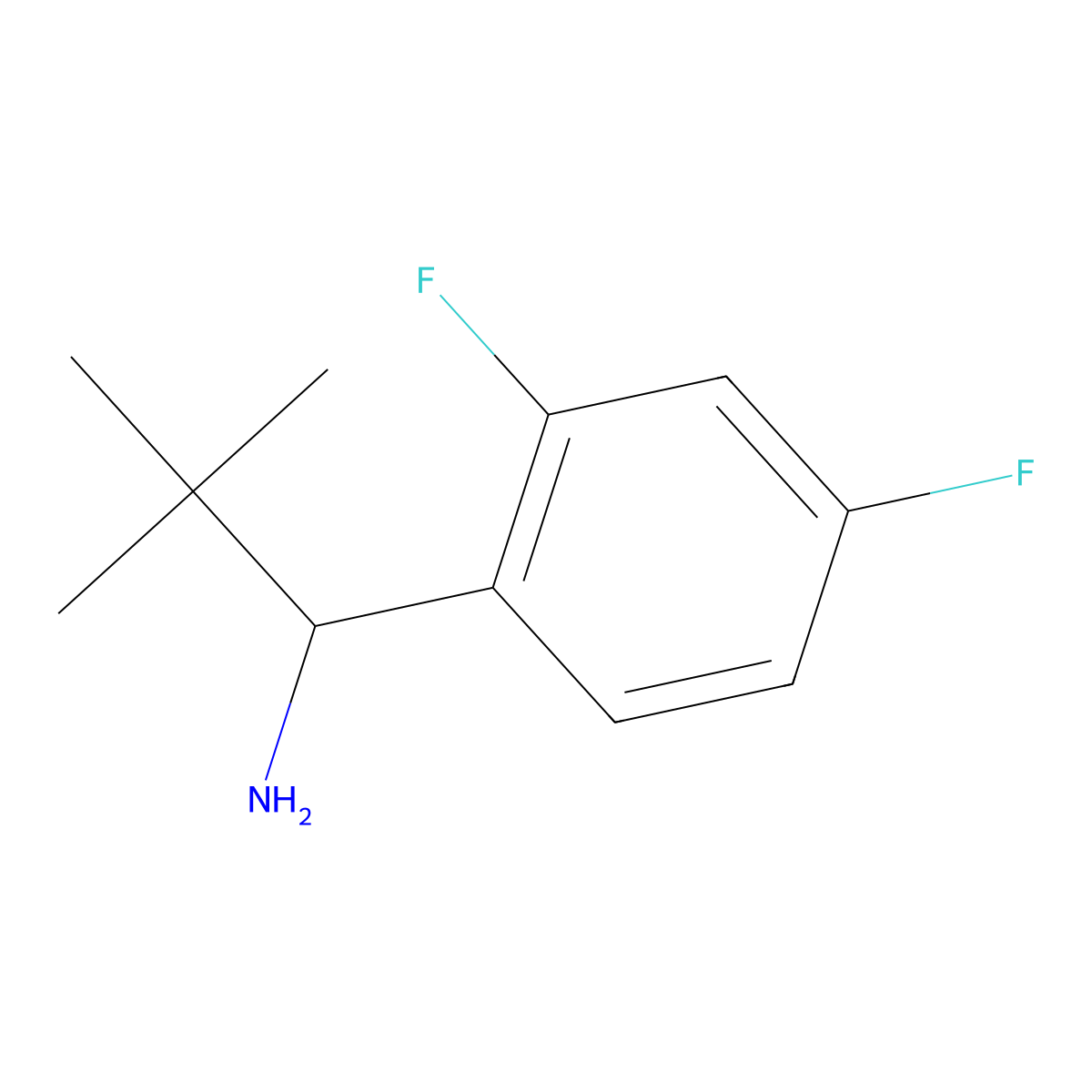 1-(2,4-Difluorophenyl)-2,2-dimethylpropan-1-amine molecular structure, CAS 1021067-85-5