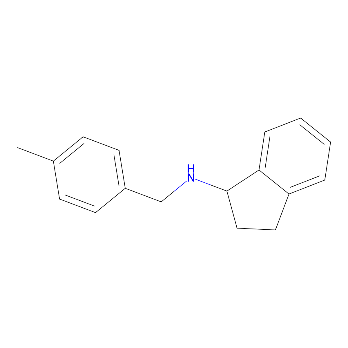 N-[(4-Methylphenyl)methyl]-2,3-dihydro-1H-inden-1-amine molecular structure, CAS 1021068-22-3