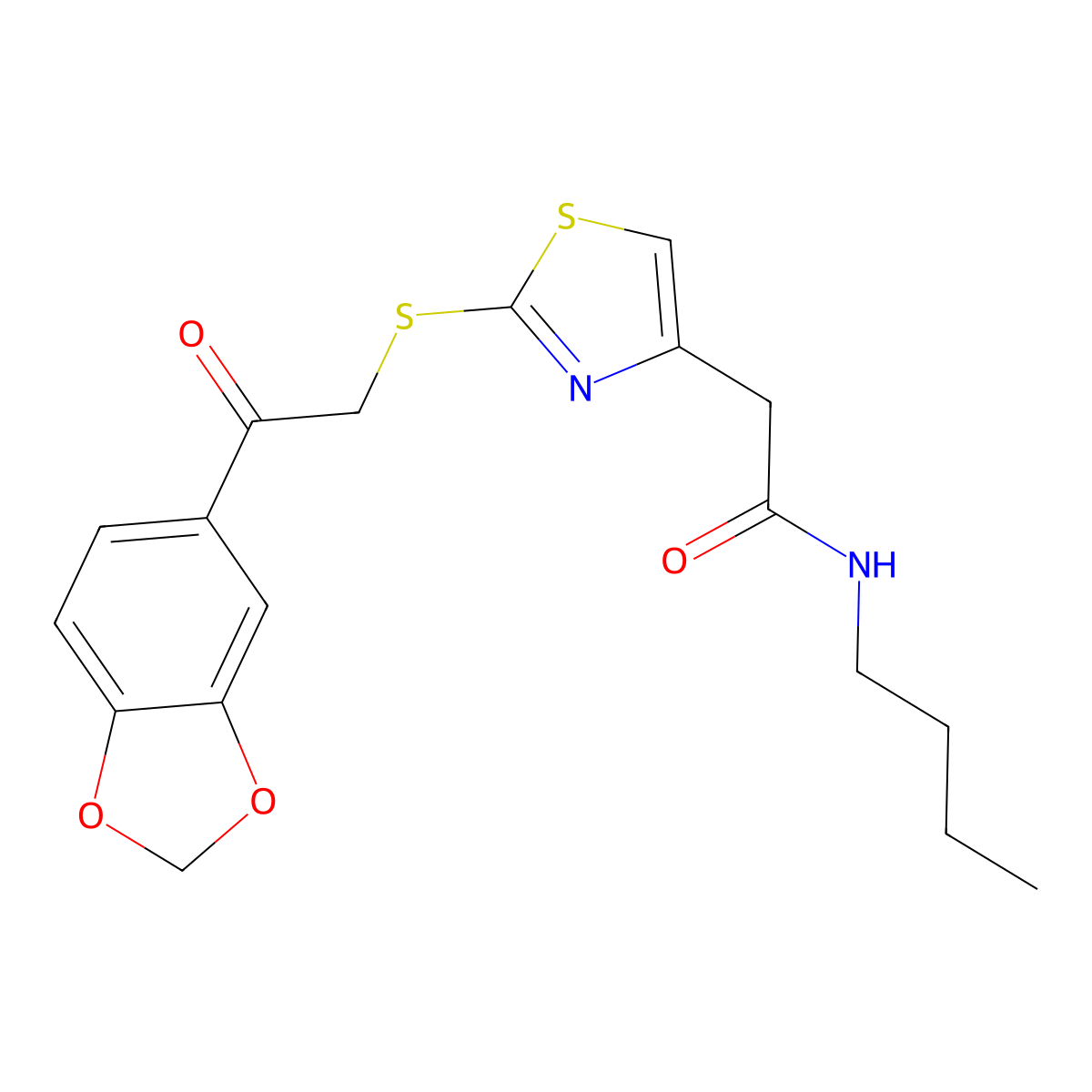 2-(2-((2-(benzo[d][1,3]dioxol-5-yl)-2-oxoethyl)thio)thiazol-4-yl)-N-butylacetamide molecular structure, CAS 1021069-94-2