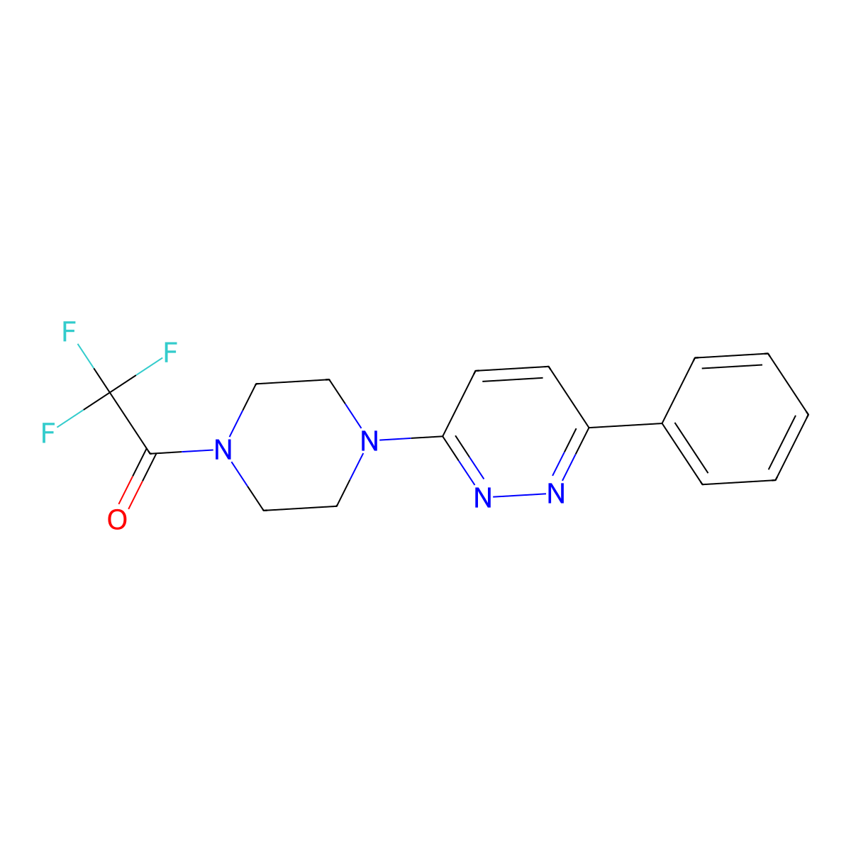 2,2,2-Trifluoro-1-(4-(6-phenylpyridazin-3-yl)piperazin-1-yl)ethanone molecular structure, CAS 1021069-98-6
