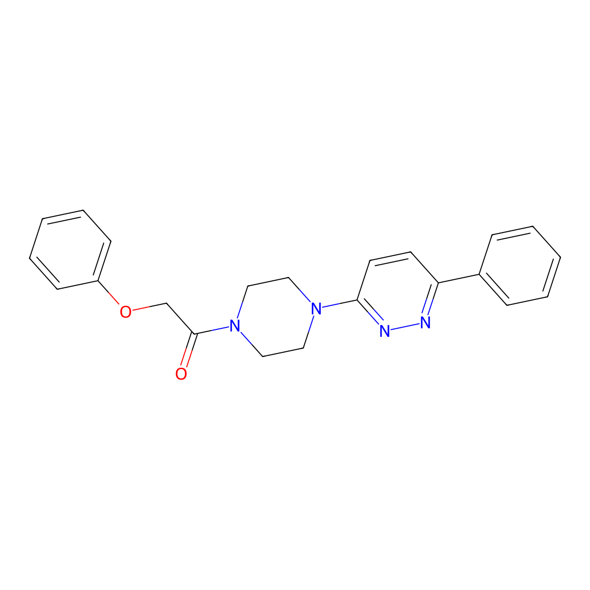 2-Phenoxy-1-(4-(6-phenylpyridazin-3-yl)piperazin-1-yl)ethanone molecular structure, CAS 1021070-00-7