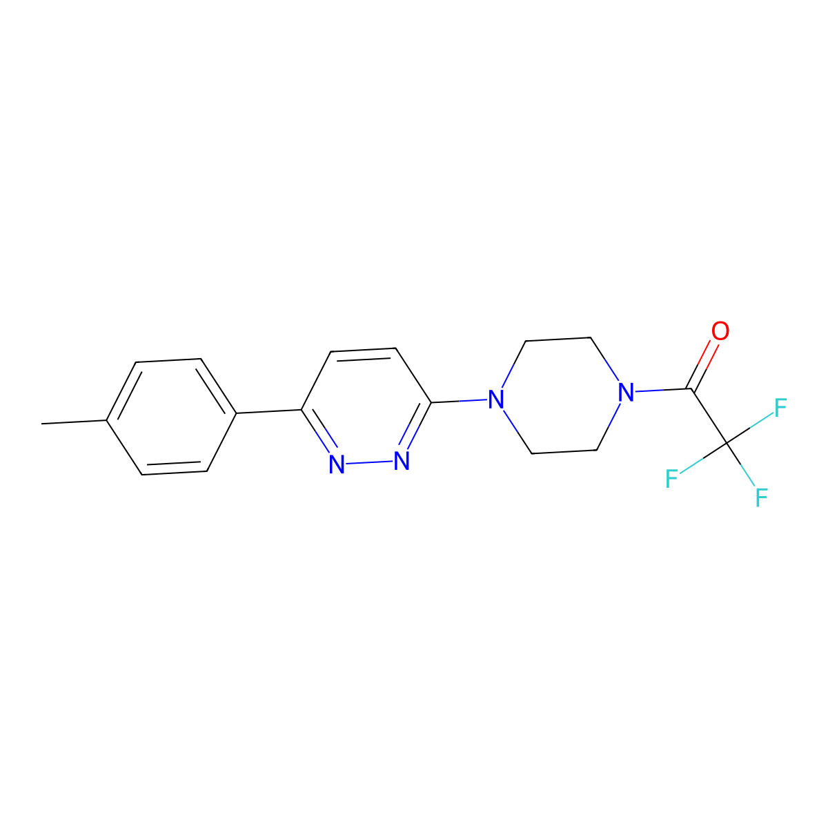 2,2,2-Trifluoro-1-(4-(6-(p-tolyl)pyridazin-3-yl)piperazin-1-yl)ethanone molecular structure, CAS 1021070-05-2